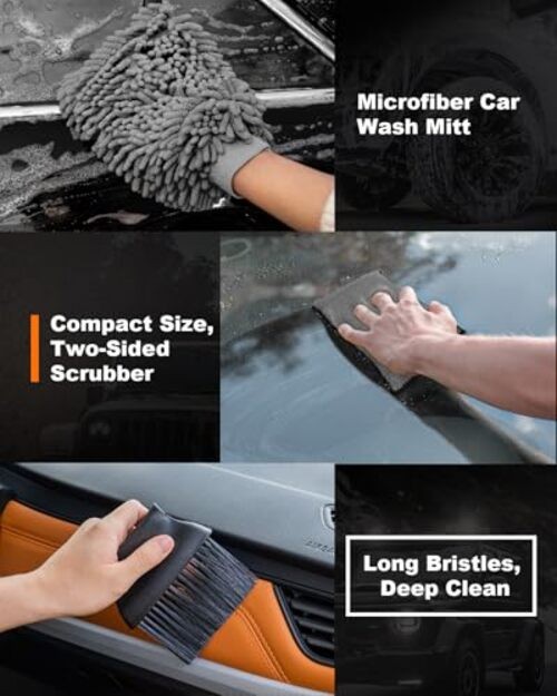 20Pcs Windshield Cleaner Tool – Car Interior Detailing Brush Kit with 200g
