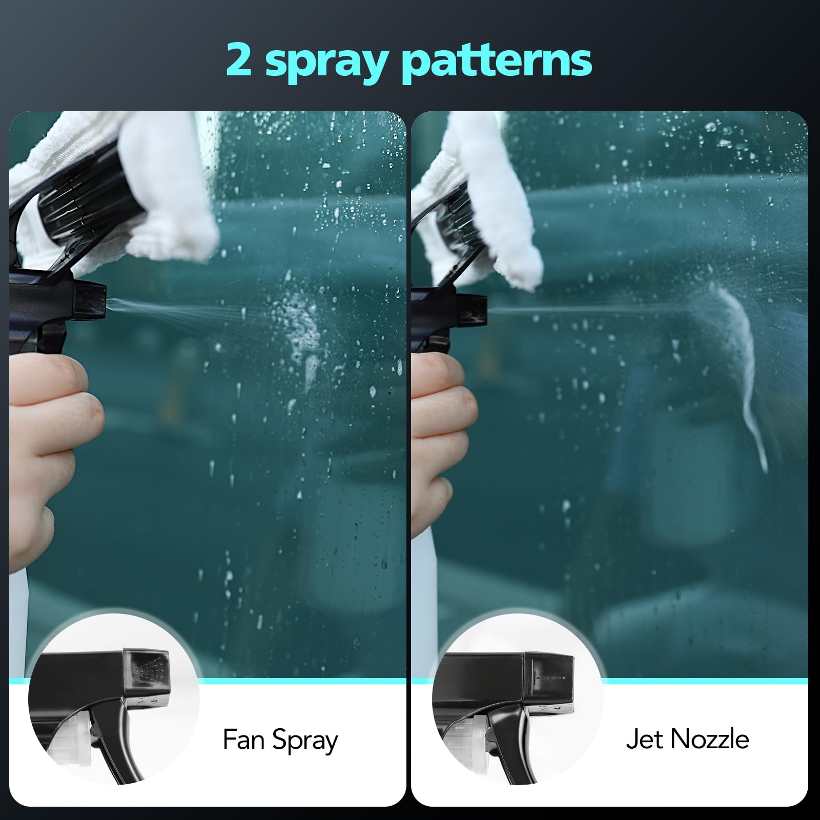 Window Vacuum Cleaner Kit Cordless, 35Min Runtime & 2 Suction Nozzles Cleanin…