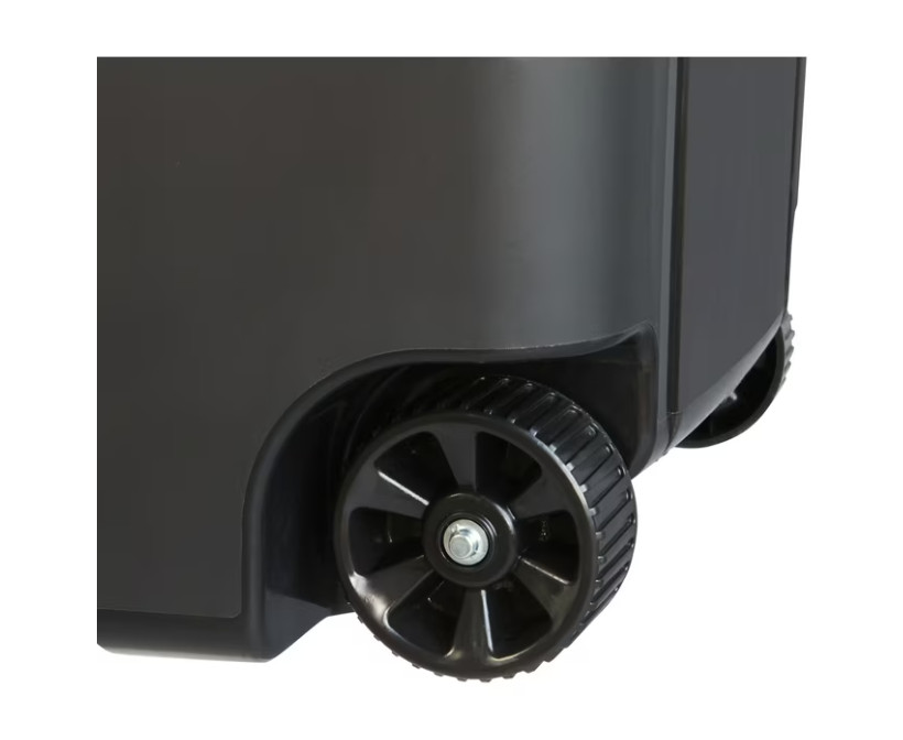 Hyper Tough 45 Gallon Wheeled Heavy Duty Garbage Can w/ Attached Lid Black