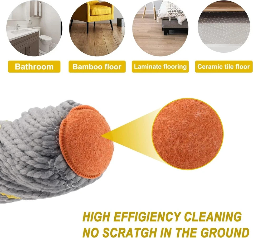 Self Wringing Twist Mop Wet for Floor Cleaning with 57″Long Handle Heavy Duty