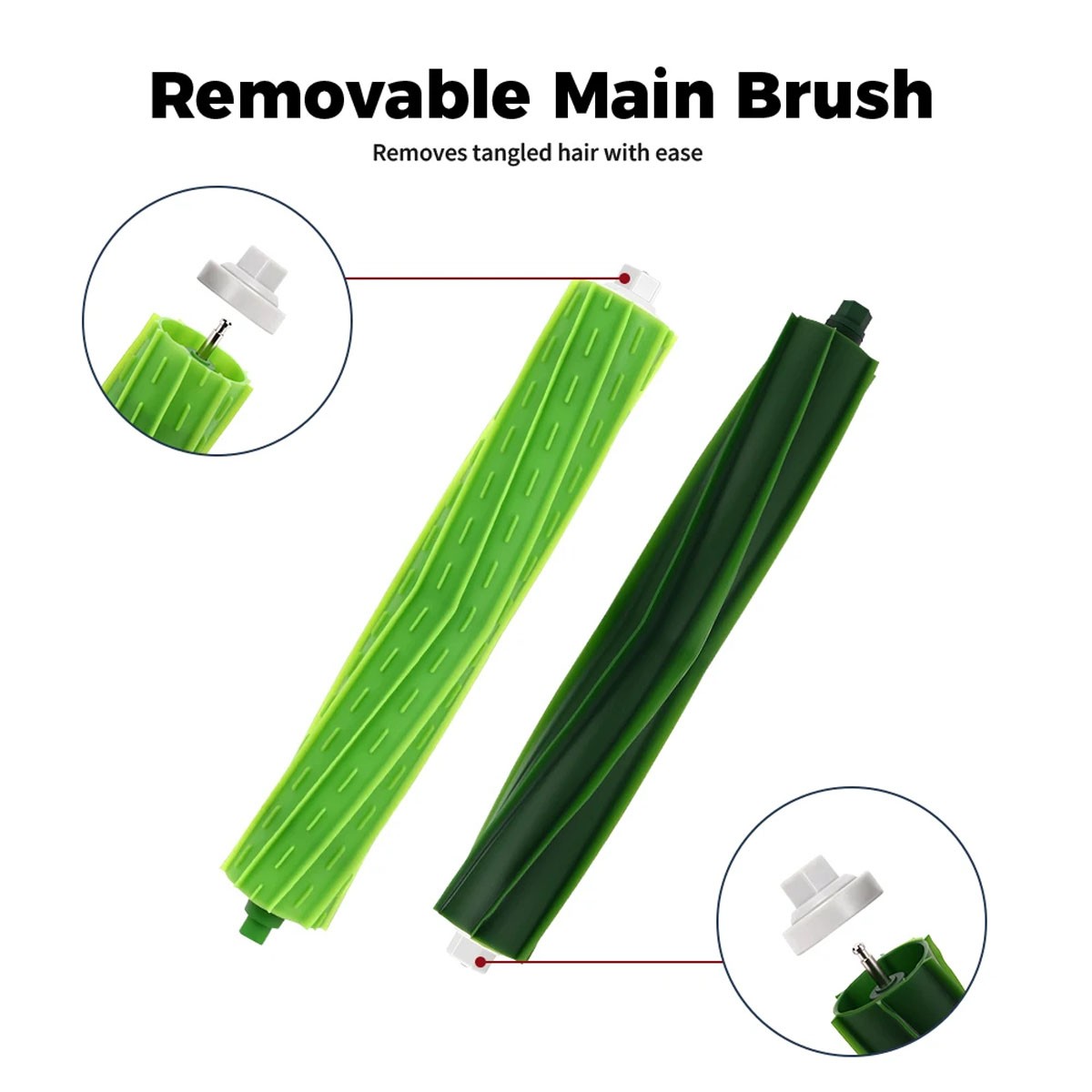 4 Sets Replacement Rubber Roller Brushes for iRobot Roomba E & I & J Series i7