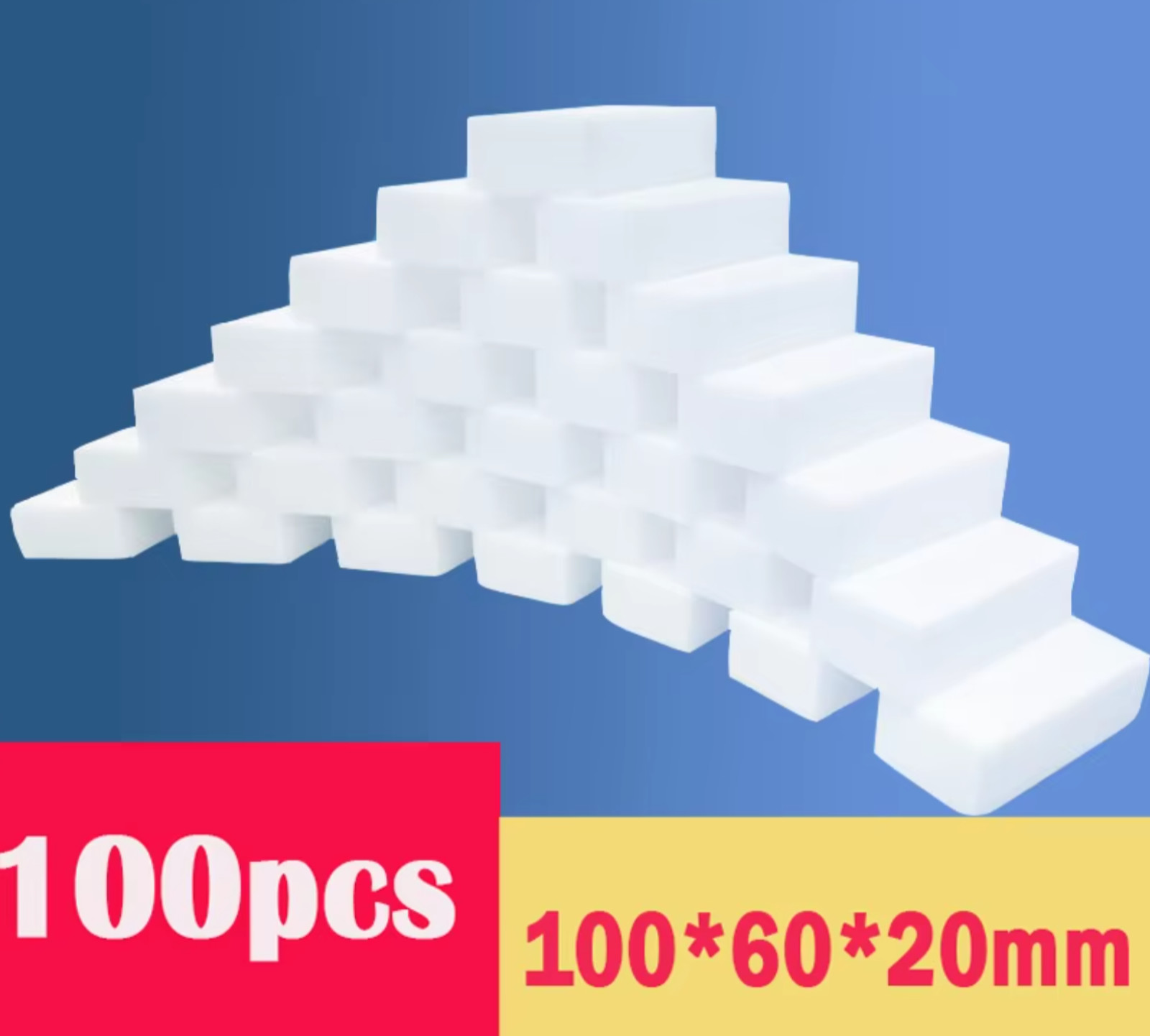 100 PCS Magic Sponge Eraser Bulk Pack 3/4″ Thick Melamine Cleaner