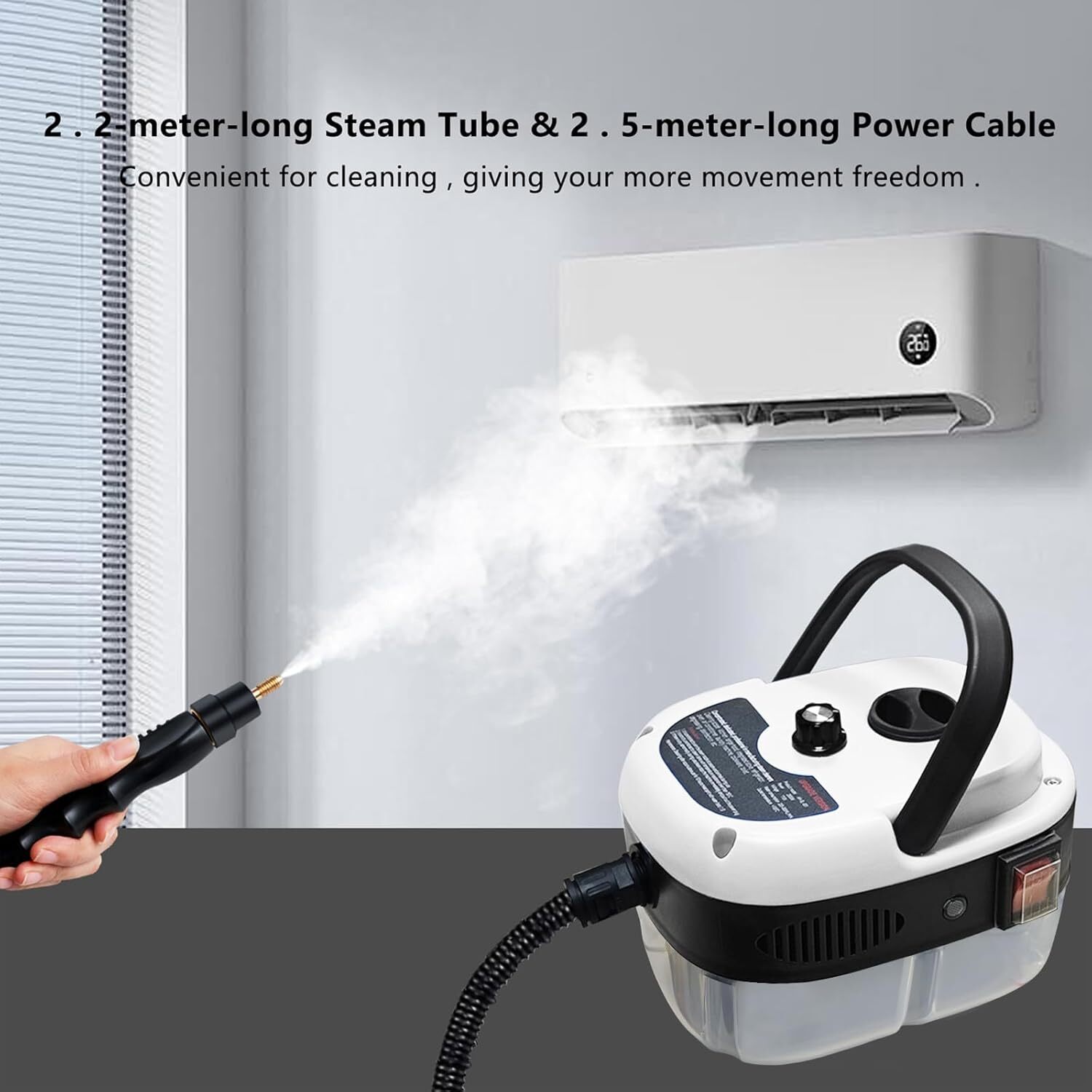 Handheld Pressurized Steam Cleaner 2500W High Temp Portable Cleaning Machine