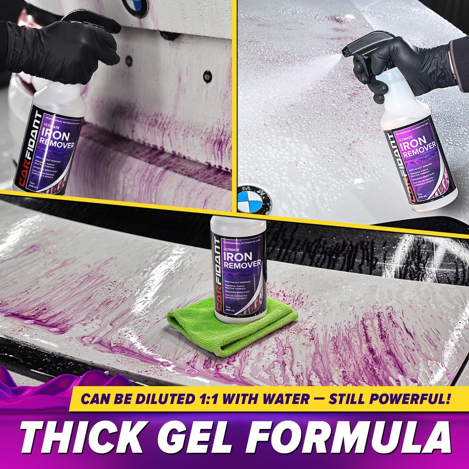 Iron Remover Spray for Car Detailing – Color Changing Formula 16oz Wheel Cleaner