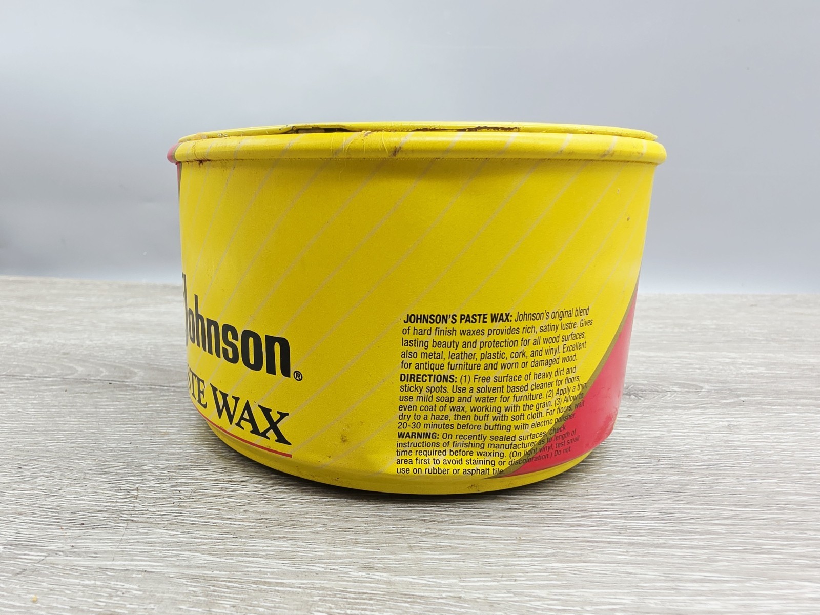 SC Johnson Paste Wax 16 oz Open Can Discontinued USA. 18 Oz Weight