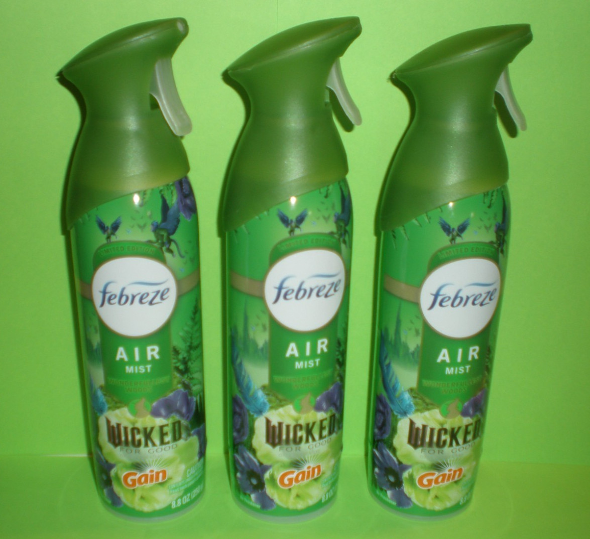 3) FEBREZE Air Mist Room Freshener Sprays WICKED FOR GOOD 8.8 Oz ea Spray Bottle