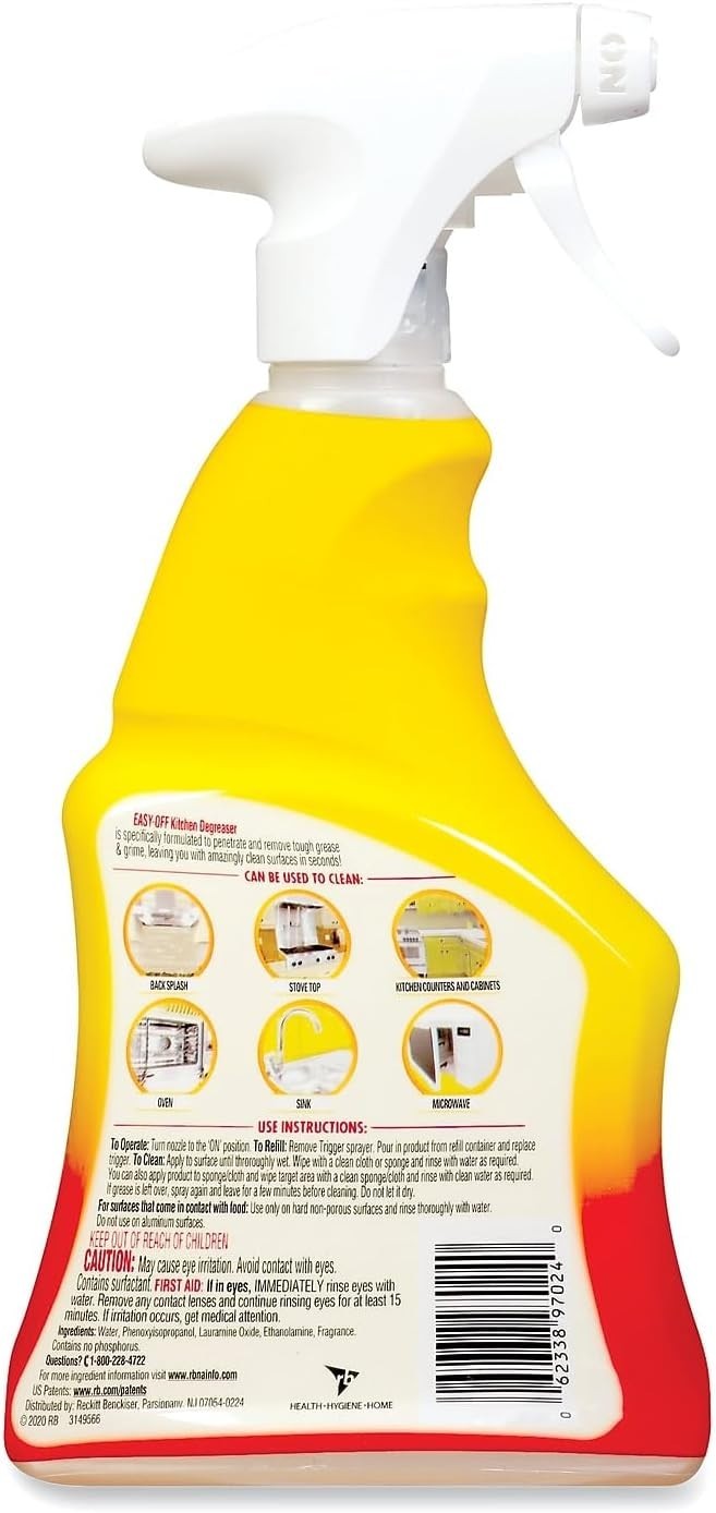 Lemon-Scented Kitchen Degreaser Cleaner, 16 Fl Oz – Powerful Grease Removal