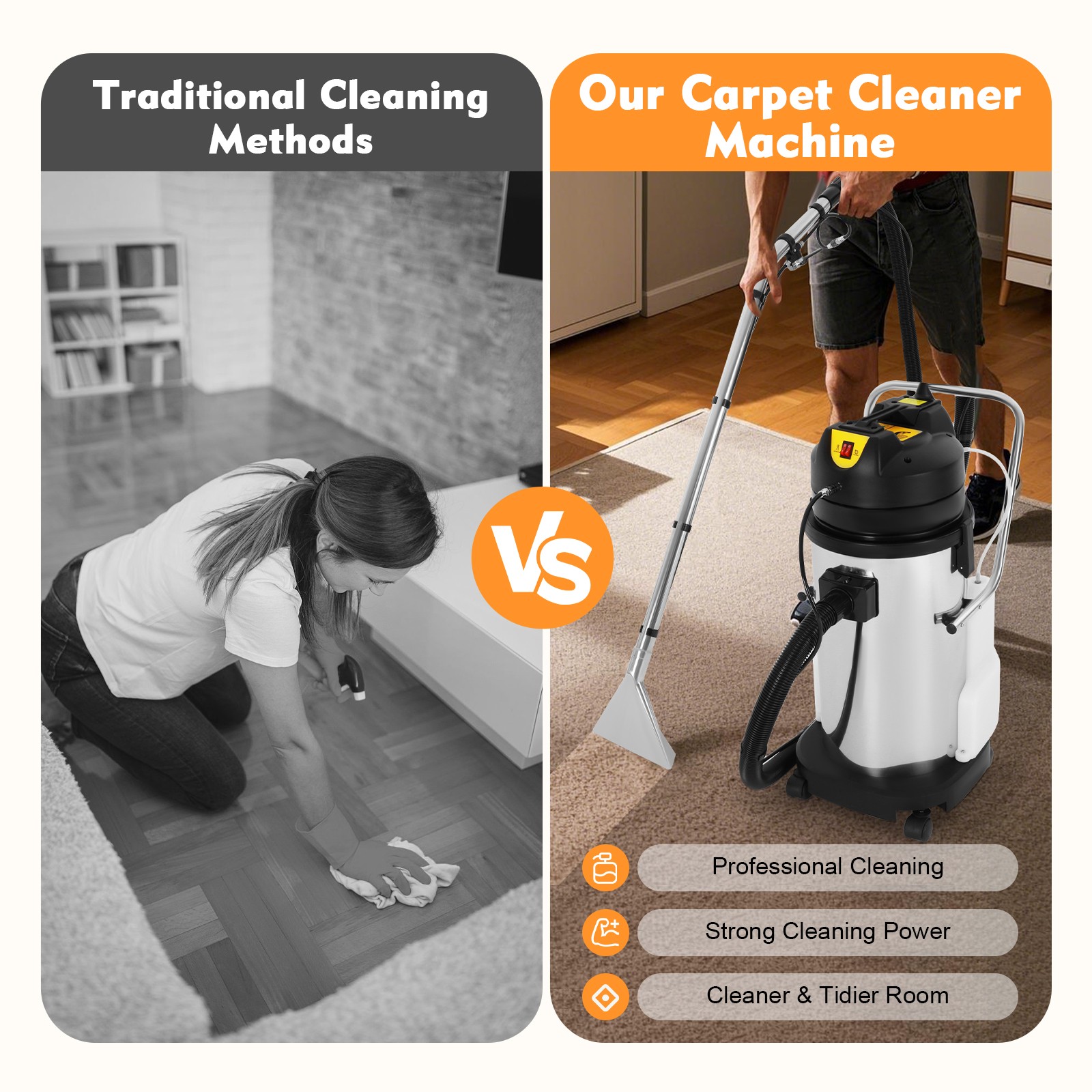 3in1 40L Commercial Carpet Cleaning Machine,Vacuum Cleaner Extractor