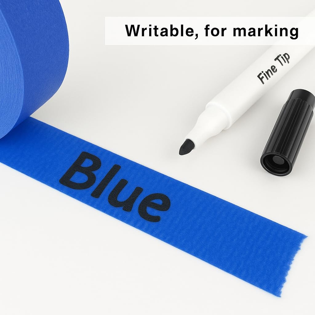4 Pack Blue Painters Tape – Masking Tape 0.25″, 0.50″, 0.75″, 1″ Wide – Multi…