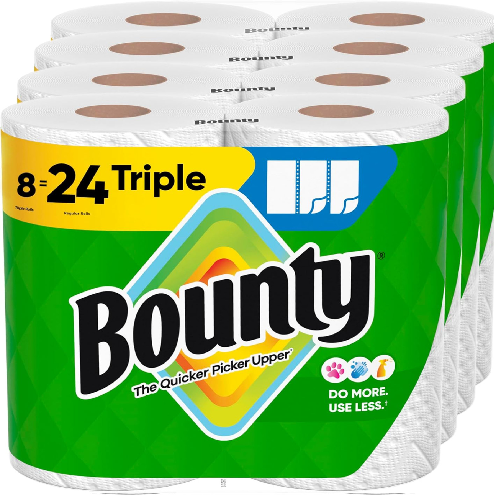 Bounty Select-A-Size 8 Triples 24 Regular Rolls Paper Towels – White