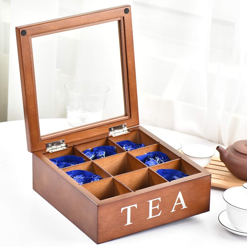 Fonture Wood Tea Approx. 23 x 23 x 9cm / 9.05 x x 3.54 inches, Brown