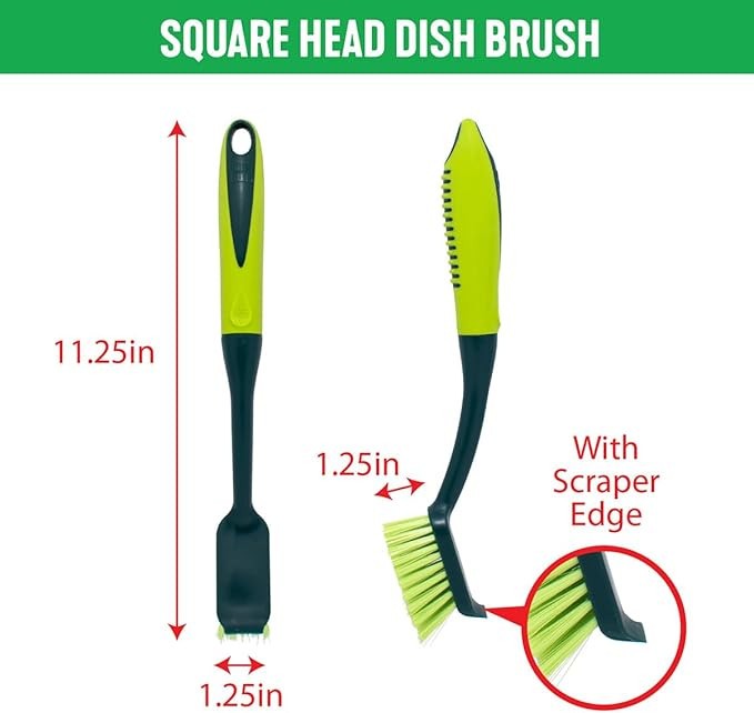 5Pcs Scrub Brush Set Long Handle Cleaning Brushes with Bristles and Comfort Grip