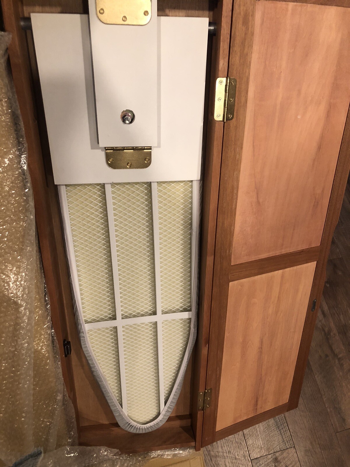 Wall Mount Hideaway Ironing Board Wood Cabinet