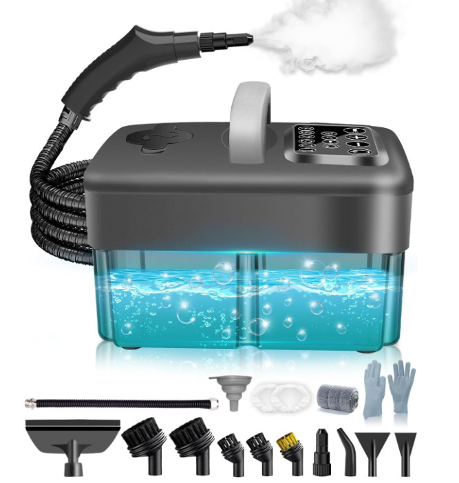 Limpiador a Vapor 2500W 45PSI Depósito 1600ML para Hogar Cocina y Coche