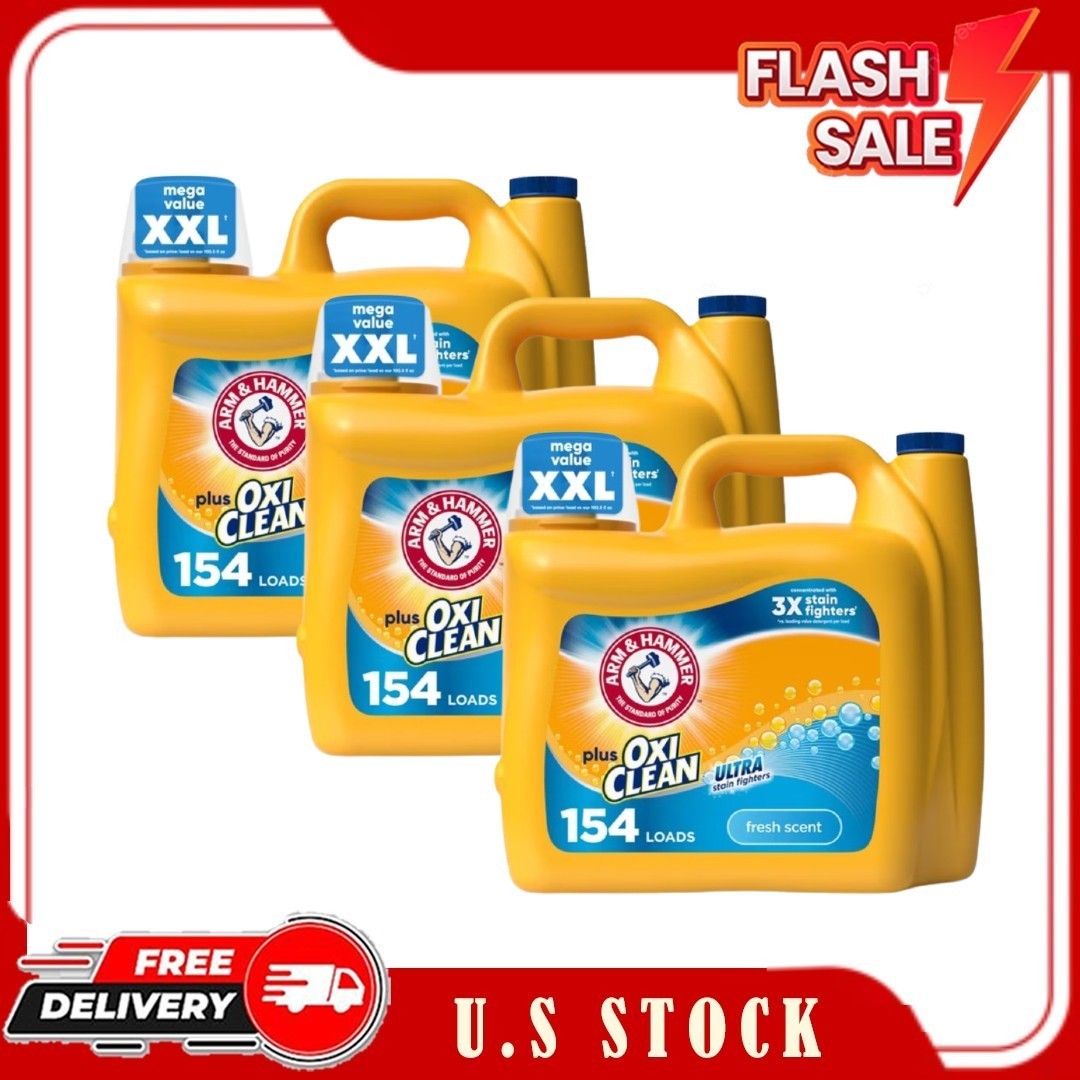 3 Pack ARM & HAMMER Plus OxiClean Laundry Detergent, 200 fl oz