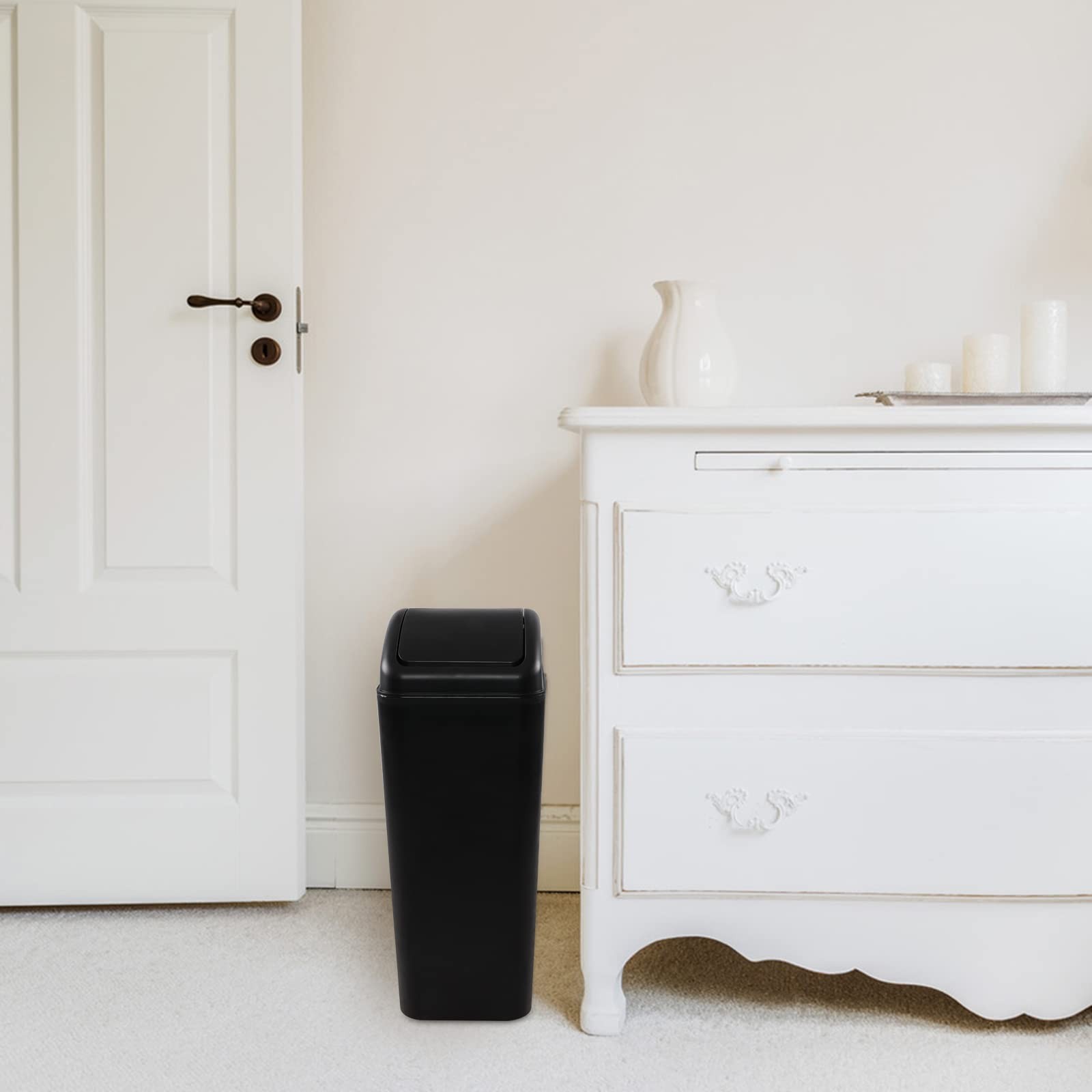 Ramddy 3.5 Gallon 14L Plastic Slim Commercial Trash Can Garbage Bin