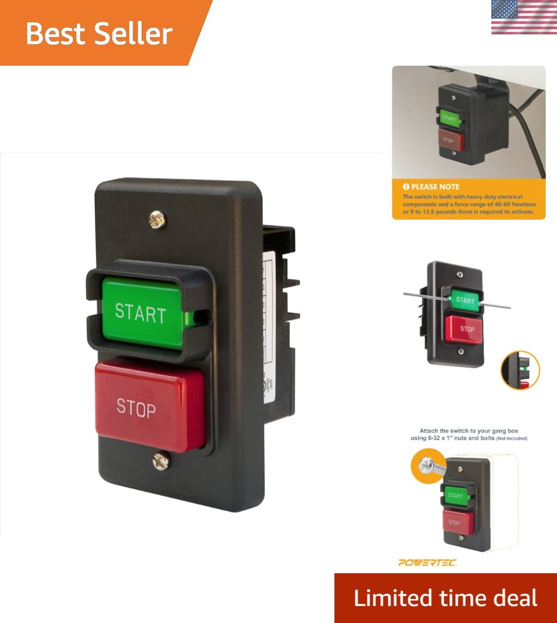 Compact 120/230V On/Off Switch – Safe and Reliable Power Control for Machines