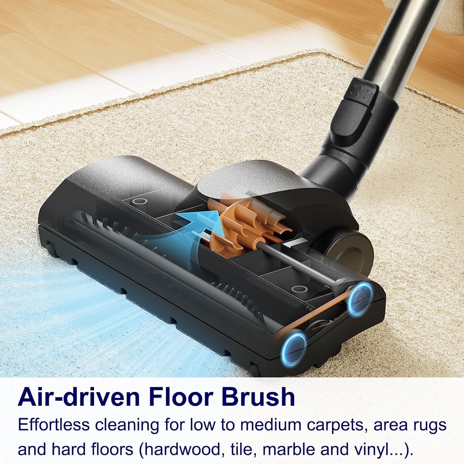 Turbo Brush Head Compatible with Miele Vacuum Cleaners Air Driven Floorhead