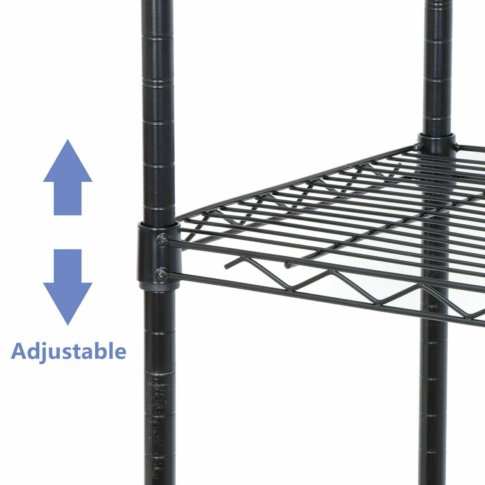 2PCS 5 Tiers Shelves Wire Unit Rack Shelving Storage Rolling with 4 Casters