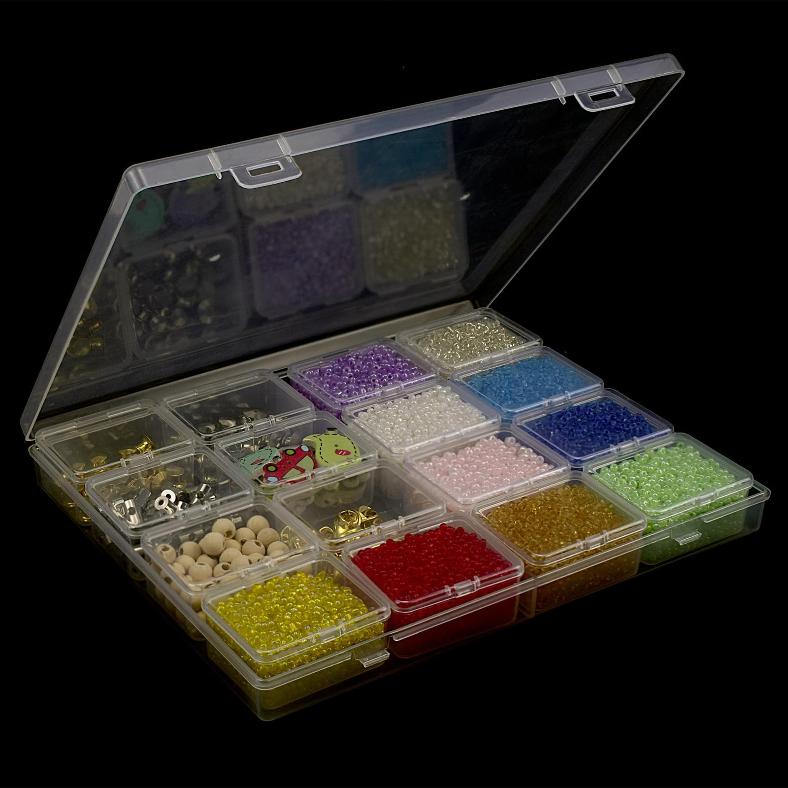 ZIIYAN Bead Storage Containers – 8.3 x 1.65 x 1.1 inches, Transparent 4 Pack