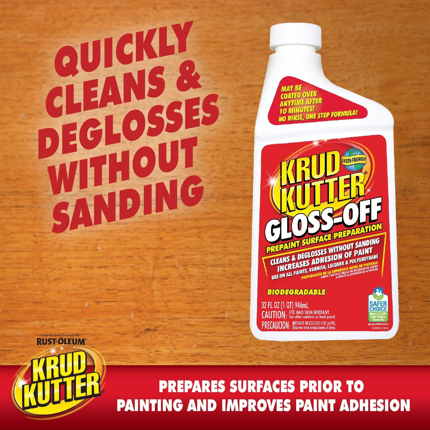 32 oz Gloss-Off Prepaint Surface Preparation Cleaner, No Sanding Liquid Deglosse