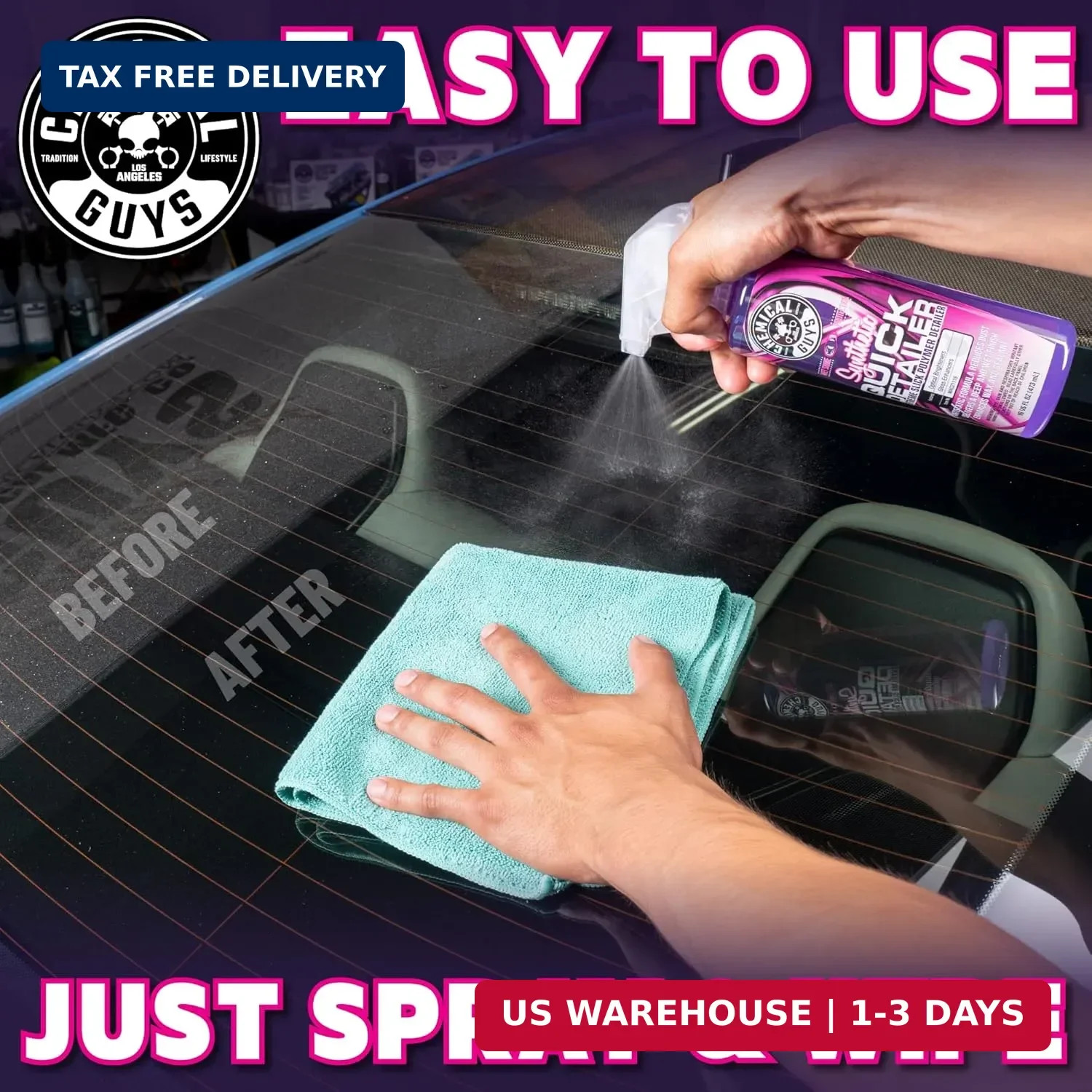 Chemical Guys Synthetic Quick Detailer – High Gloss Quick Detailer Spray, Safe f