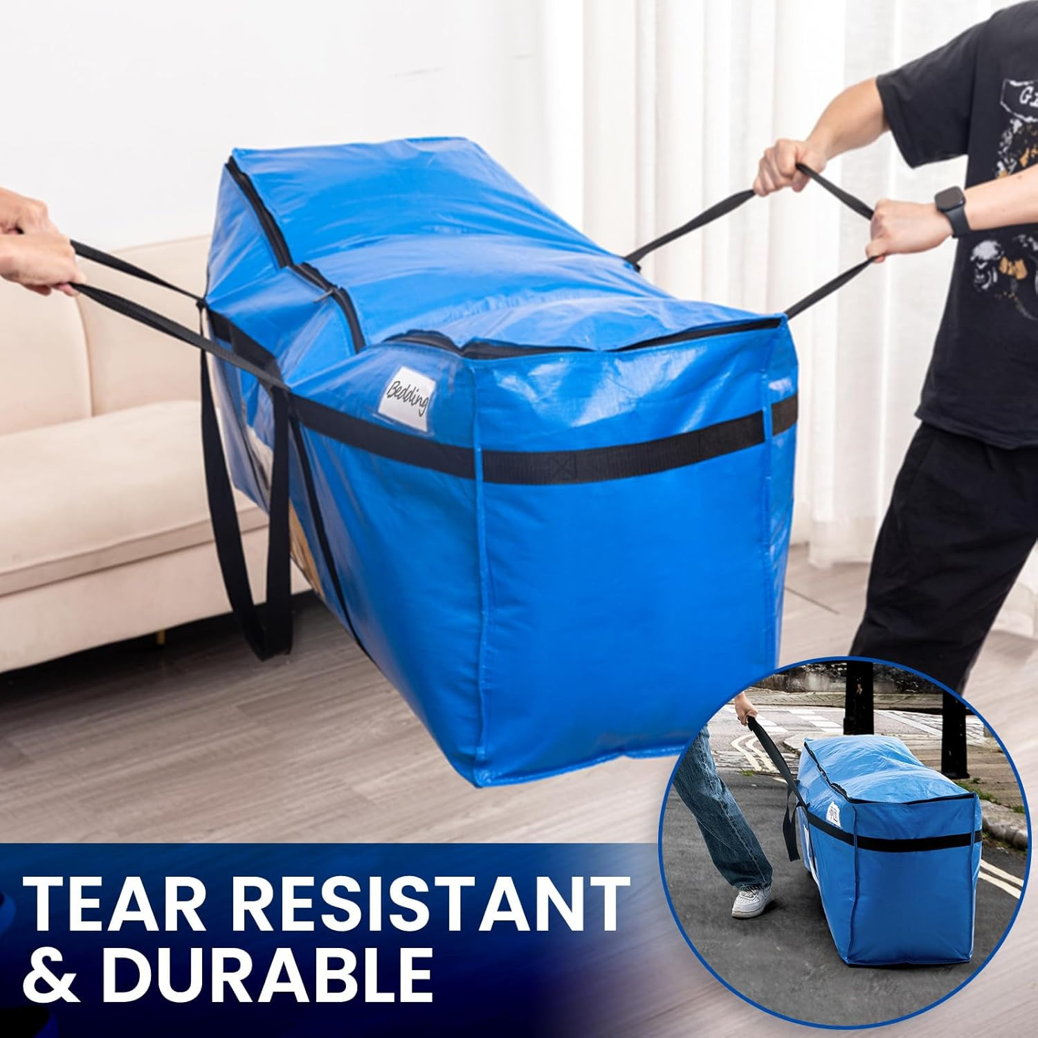 2 Pack 69 Gallon Extra Large Storage Bags with Visible Window,Blue | XXL Heavy D
