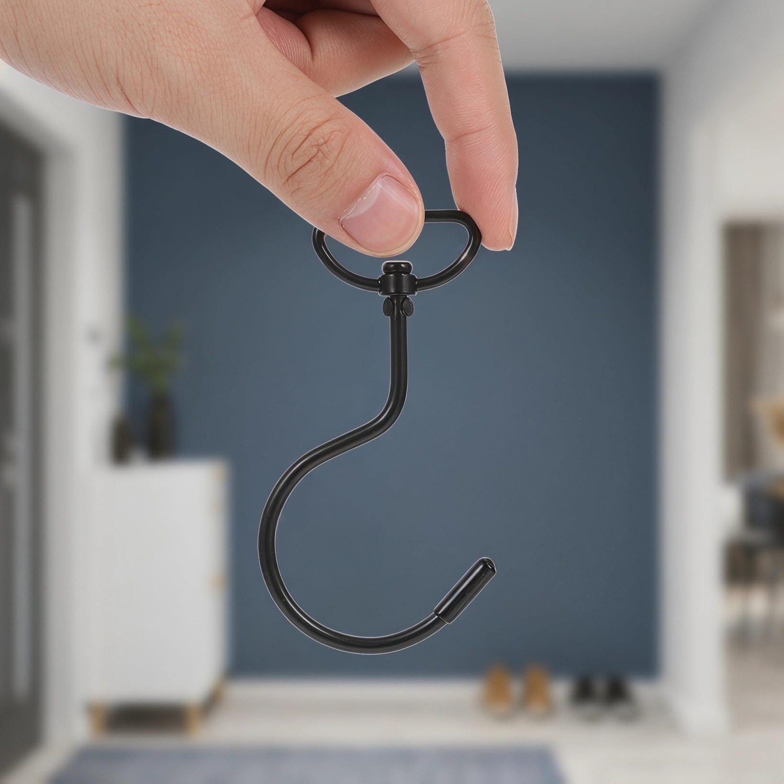 10 Pcs 360° Rotating Metal Hooks No Drill Stainless Steel Swivel S Hook Hange…