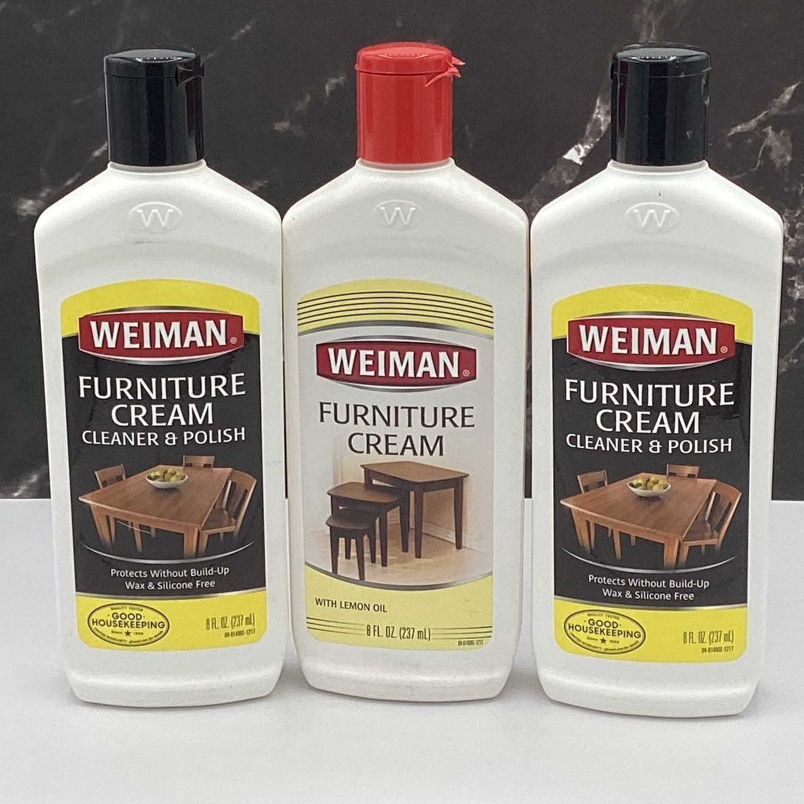 Weiman Furniture Cream Cleaner Polish (3 pack)- CRACKED LIDS (Read Description)