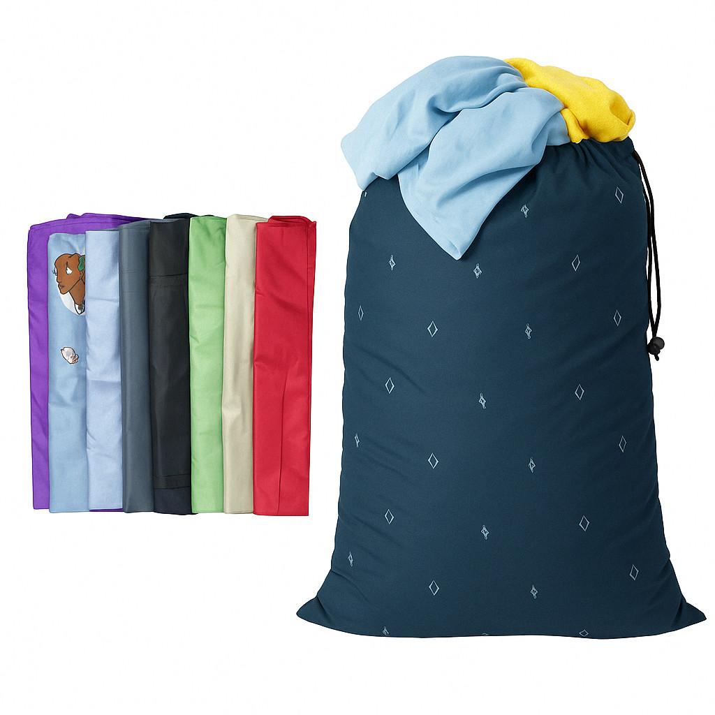 Drawstring Laundry Bags 12 Pack – Large 24″ x 36″, Assorted Colors, Durable