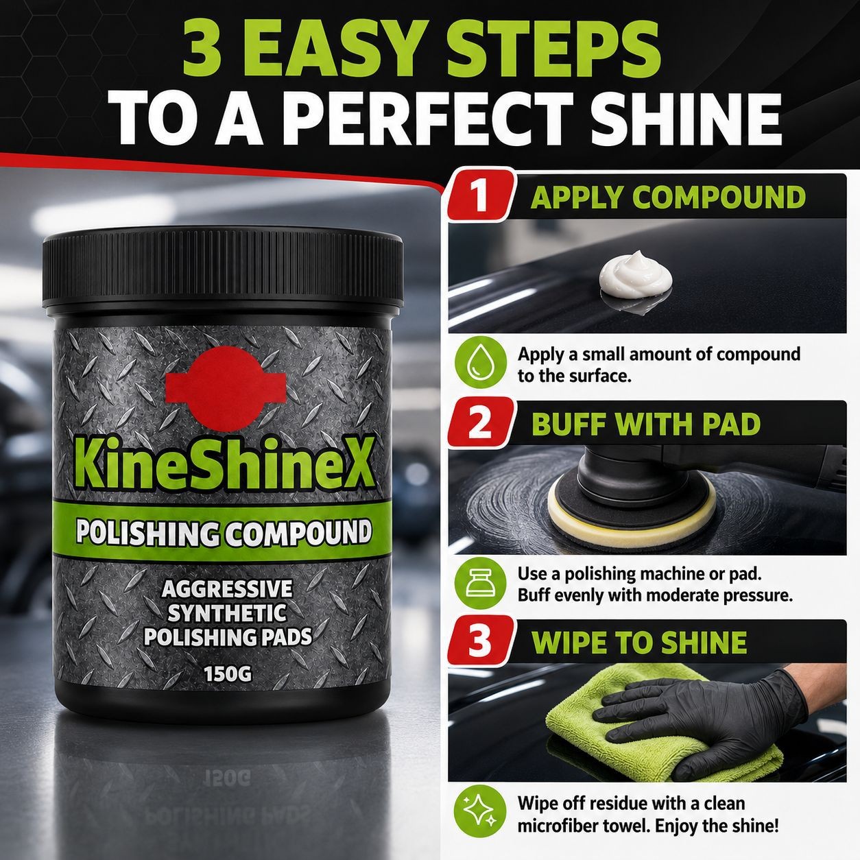 1~3x Surface Restoration Polish With Pad, Ultracut Polishing Compound 150g