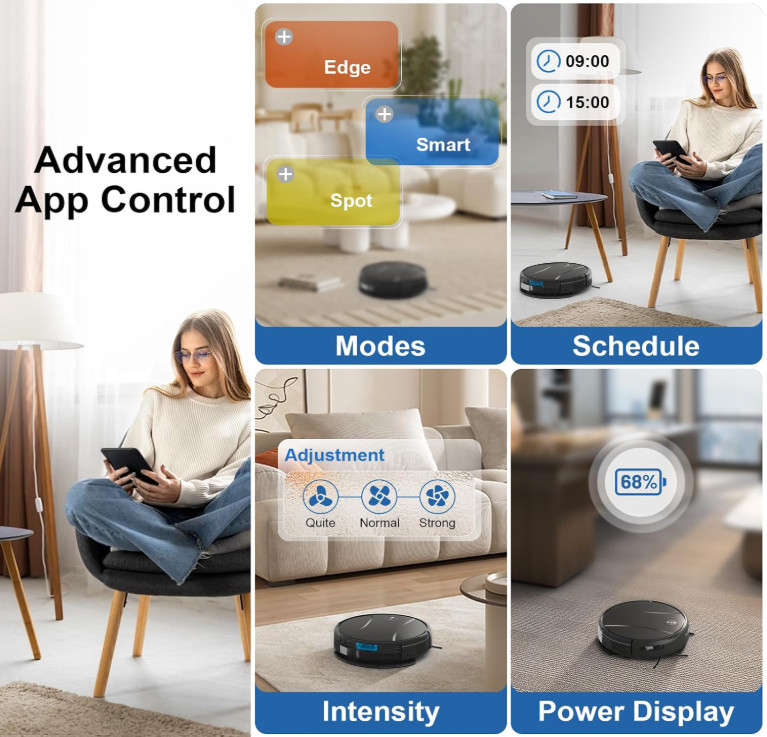 Tipdiy NEW Automatic Robotic Vacuum Cleaner & Mop Combo APP & Voice Control G90