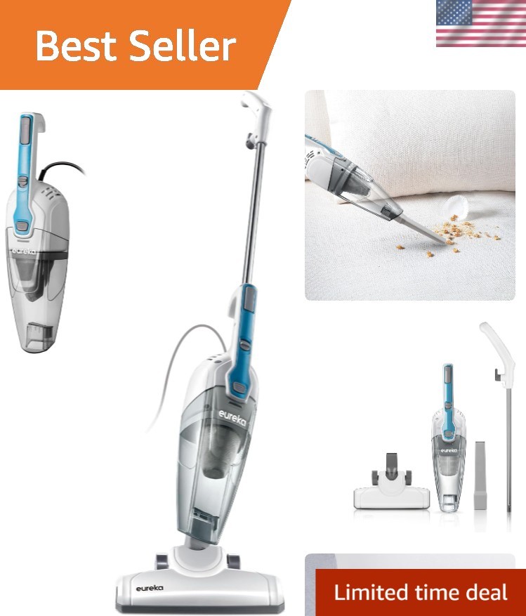 3-in-1 Handheld & Stick Vacuum Cleaner for Carpets and Hard Floors – Aqua Blue