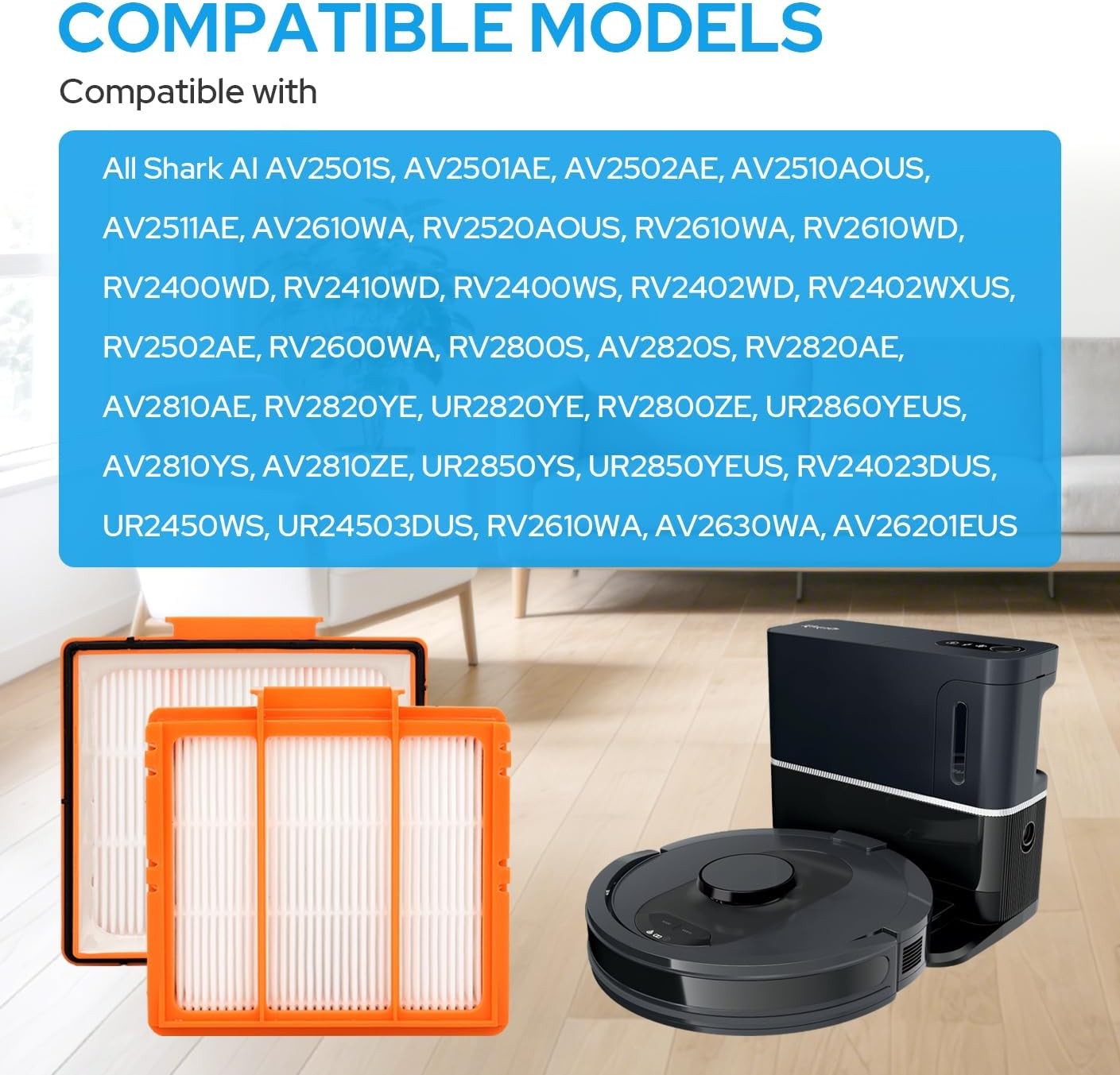 Replacement Filters Compatible with Shark AI AV2501S AV2501AE AV2502AE