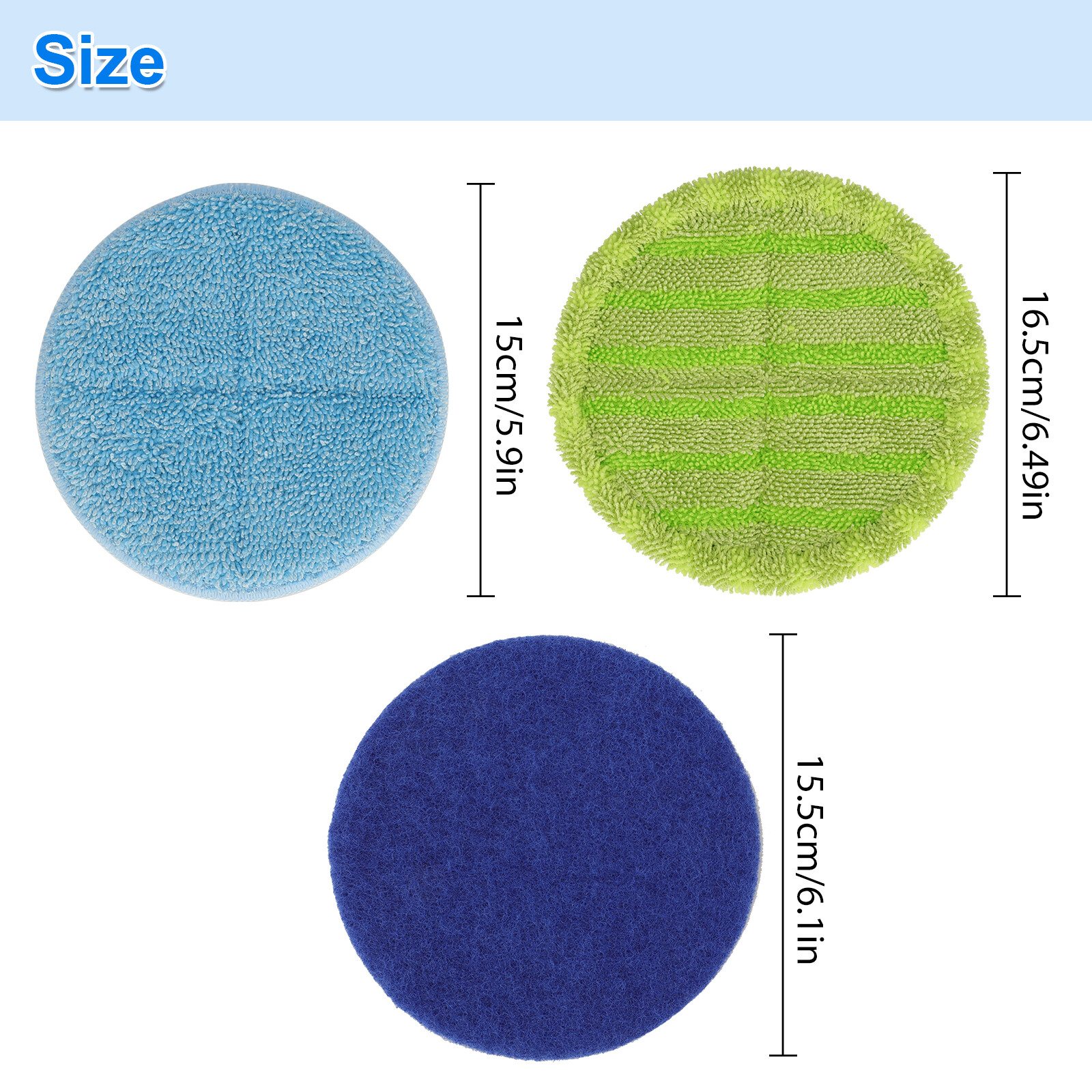 6 PCS Microfiber Mop Replacement Pads Reusable Cleaning Mat For Hardwood Floors