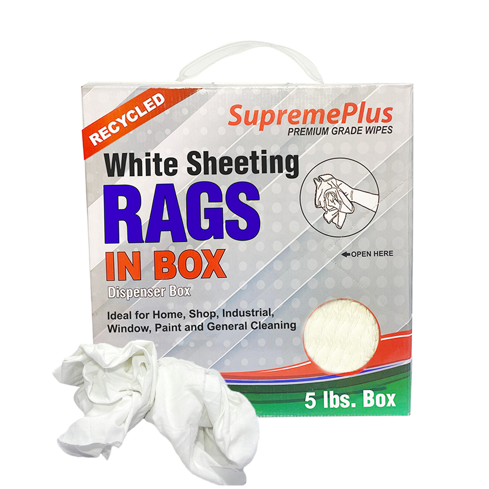 White Sheeting Rags 15×15″ – Shop Bulk Cotton Cleaning Cloths – Compressed Boxes