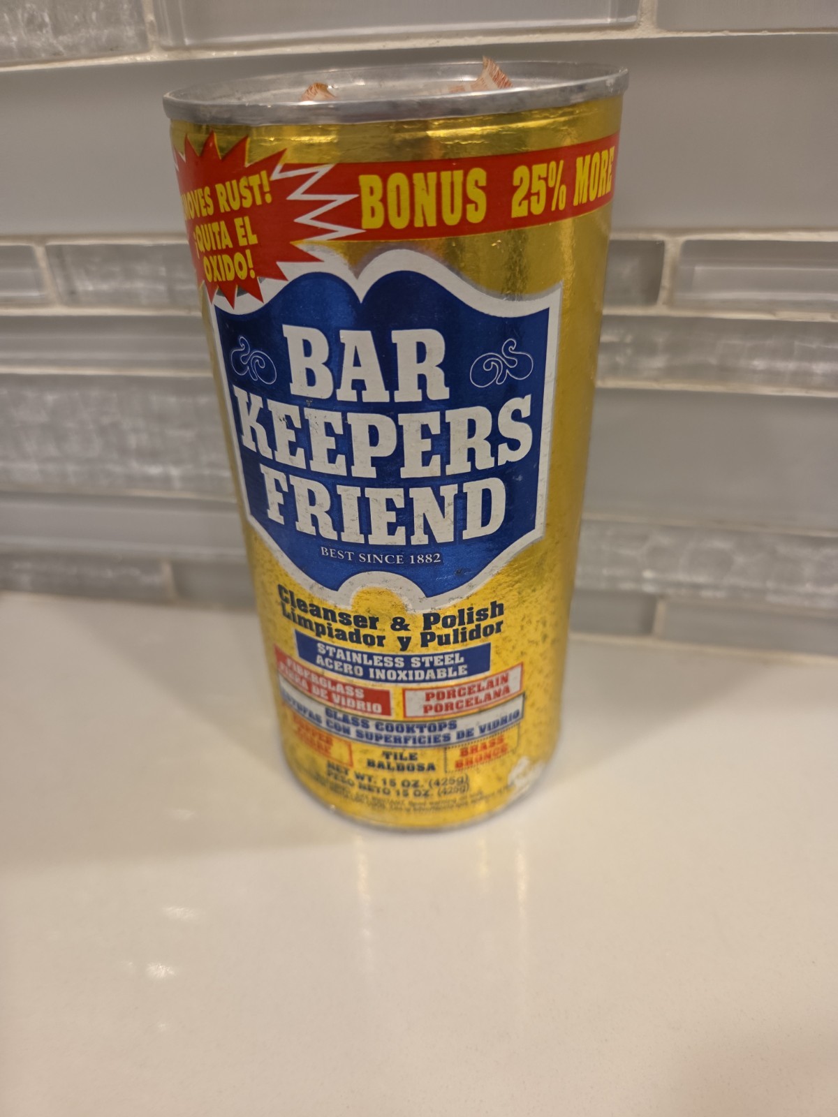 BAR KEEPERS FRIEND Cleanser Kitchen Bath Cookware Cleaner & Polish Powder 15 oz