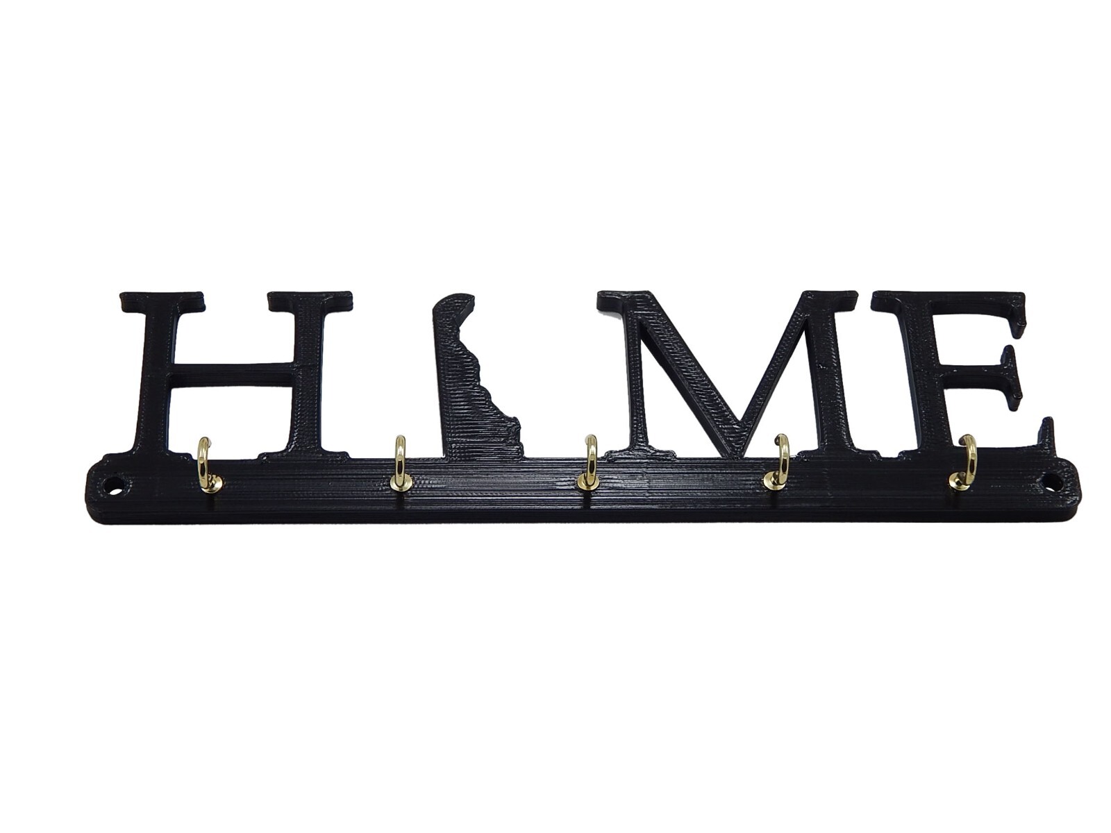 Delaware Home State Shape Key Holder Hanger Rack Hooks Housewarming Wall Gift