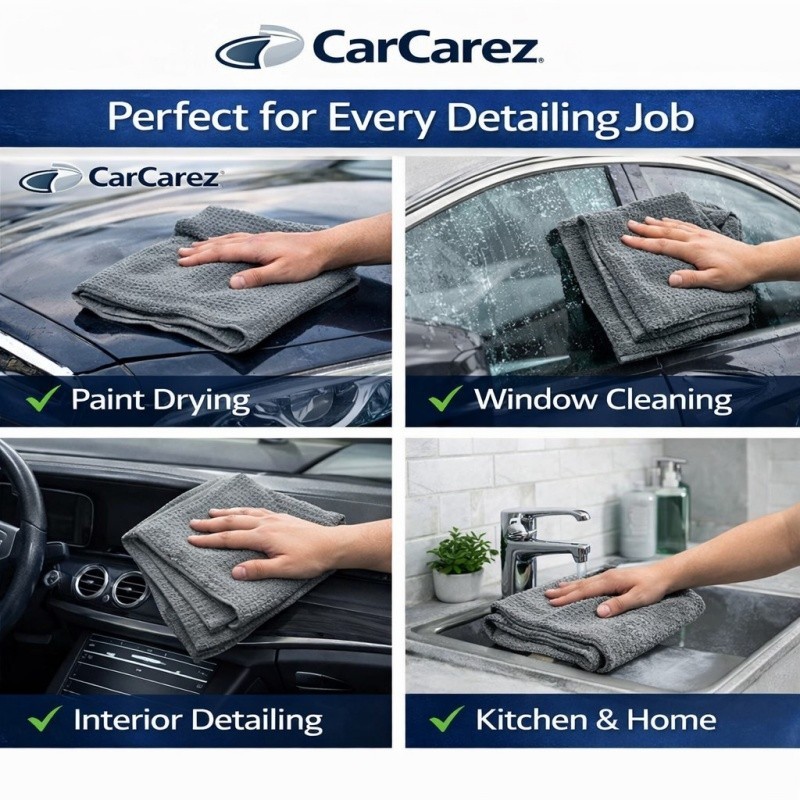 Microfiber Car Drying Towel Car Detail Cleaning Cloth Waffle Woven Large 16″x24″