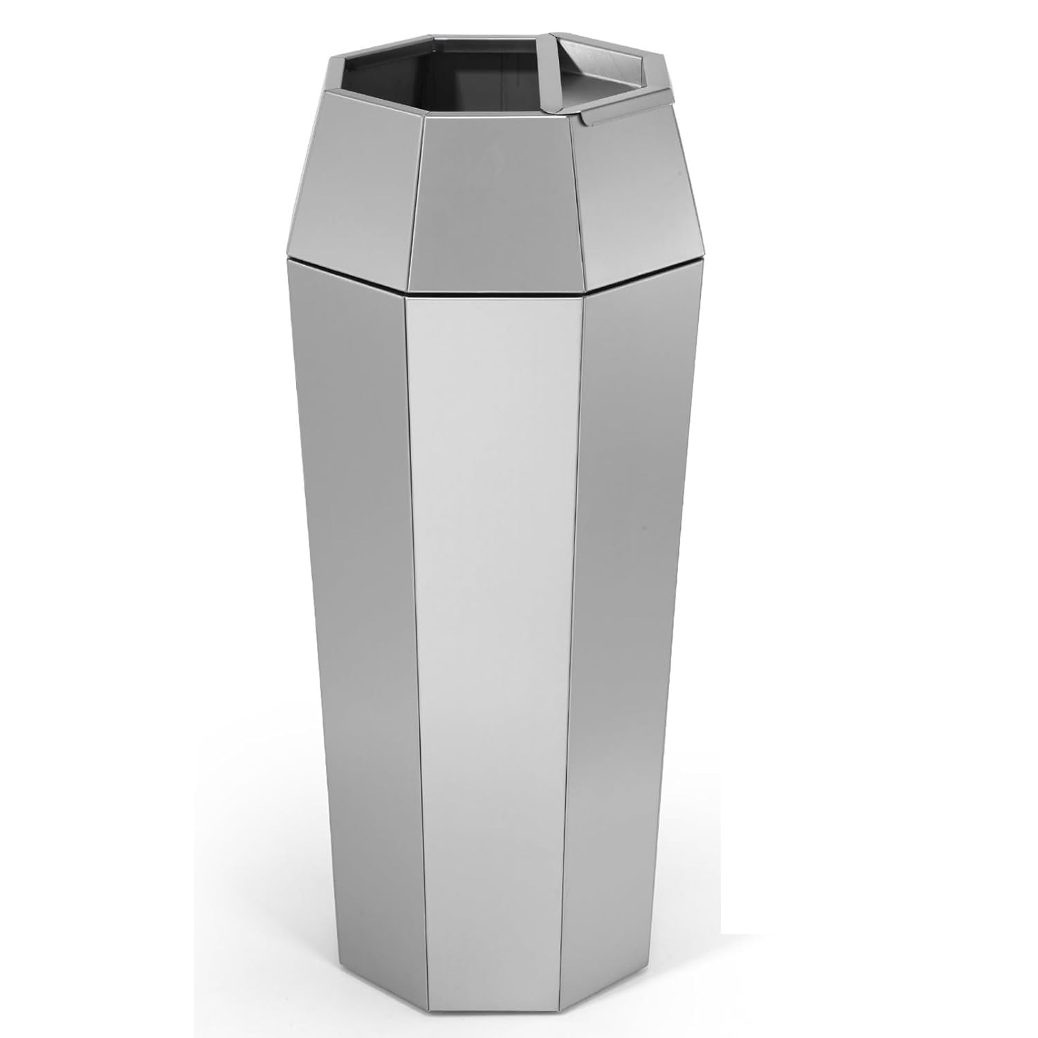 Heavy-Duty Outdoor Trash Can with Lid – Stainless Steel Commercial Bin