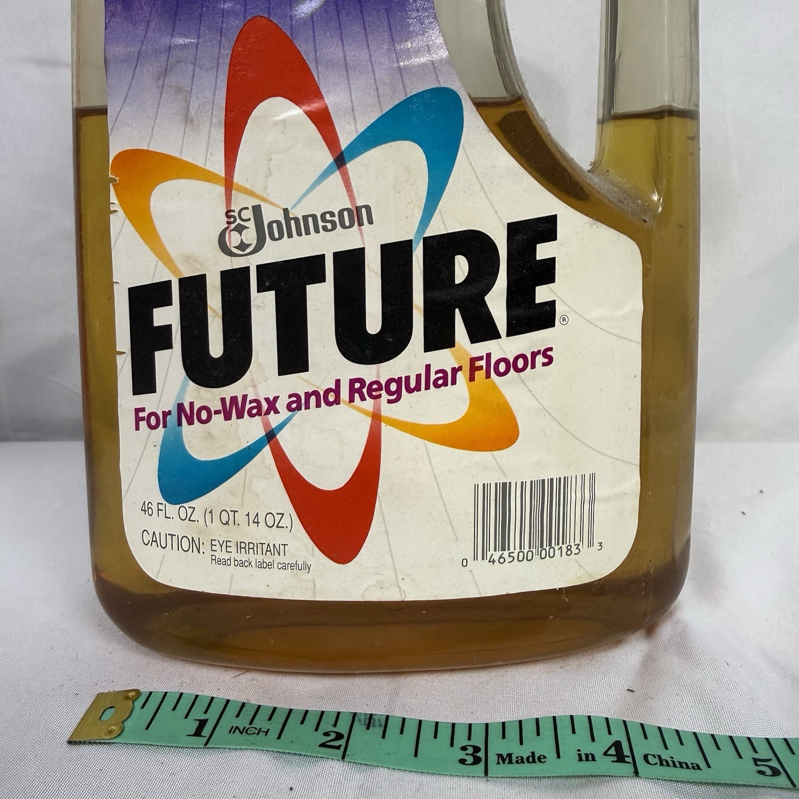 Vtg SC Johnson Future Large No Wax Acrylic Floor Finish 46 Oz Wax 50% Full 1989