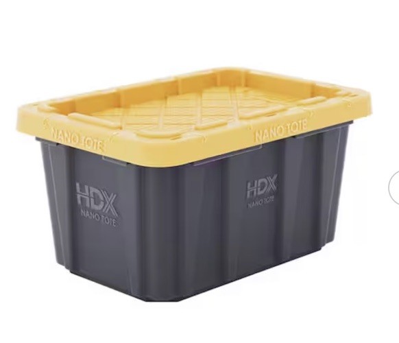 5 HDX 0.75 qt. Nano Tough Tote in Black and Yellow 5.7”L X 4”W X 3”H