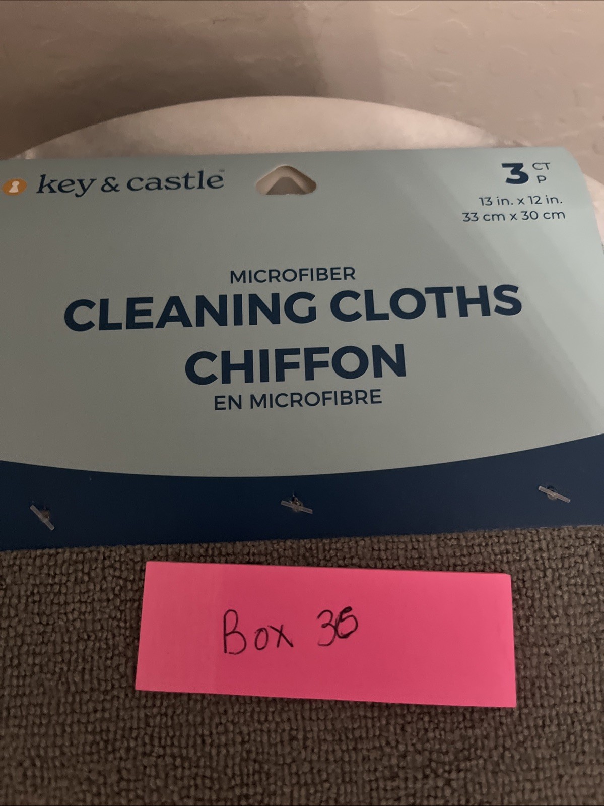 Key & Castle Microfiber Cloths, 3ct Chiffon NWT Teal, White, Gray