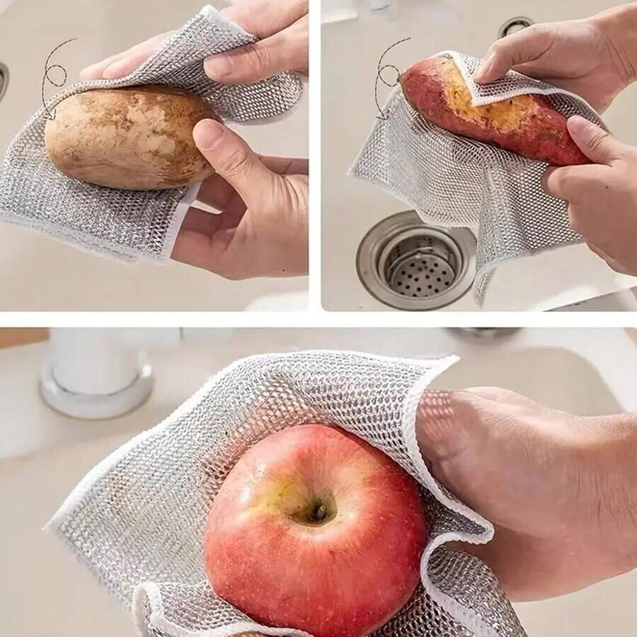 10 Pieces Dishwashing Cloth Multipurpose Premium Metal Wire Dishwashing Cleaning
