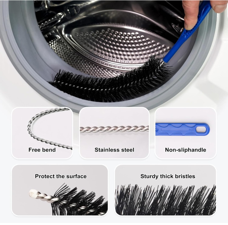 3PCS Drain Brush Set Refrigerator Coil Cleaning Brush Kitchen Sink Drain Cleaner