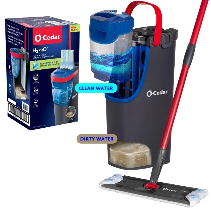O-Cedar H2prO Microfiber Flat Mop System- Ship From USA- No Import Fees
