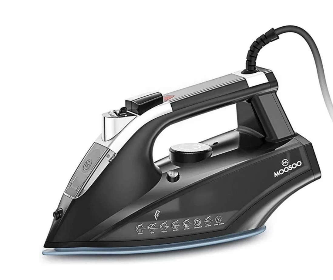 MOOSOO Steam Iron 1800W Portable Steam-Dry Iron Anti-drip Iron with Auto-Off