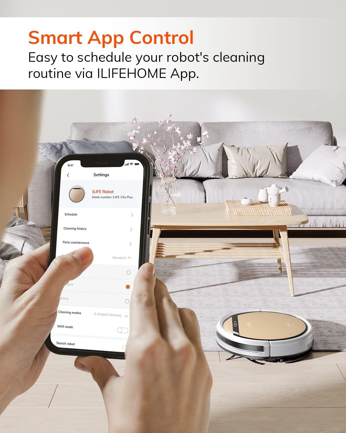 High-Efficiency V5s Plus Robot Mop & Vacuum – Ideal for Hard Floors & Carpets