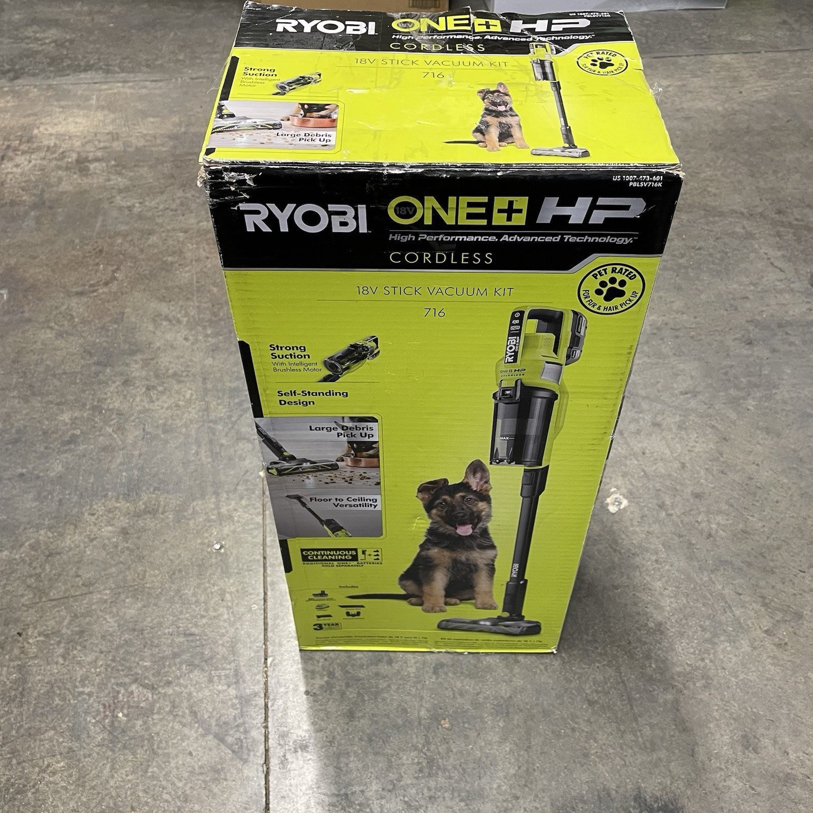 Ryobi One + HP 18V Volt Pet Stick Vacuum w/Battery & Charger PBLSV716K