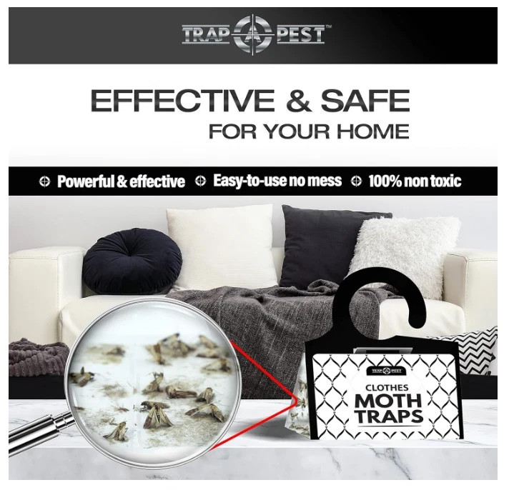Clothing Moth Traps – 8 Pack – Non Toxic Moth Traps for Clothes with Pheromone A